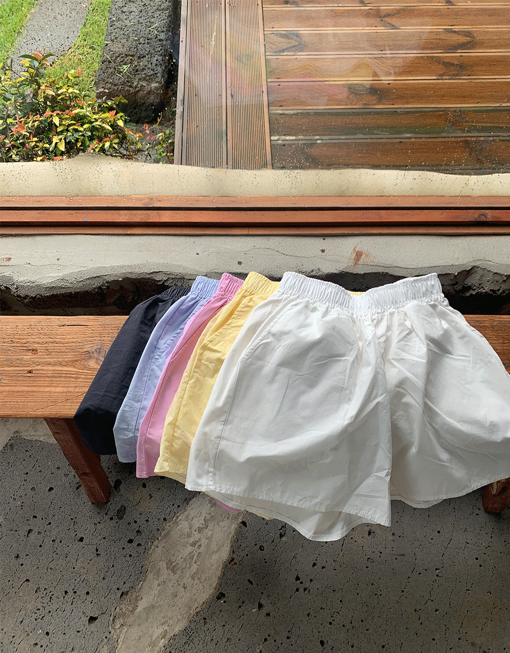 라임 바스락 아노락 밴딩 반바지 여름 숏팬츠 5color